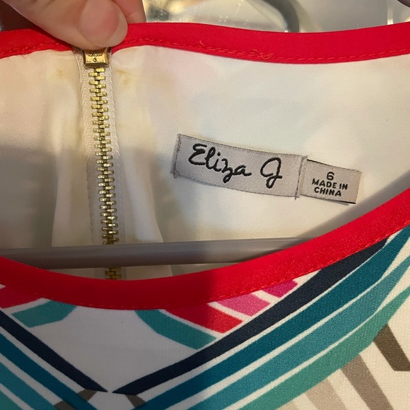 Eliza J Pink Teal and Red Jersey Dress size 6 - Picture 5 of 10